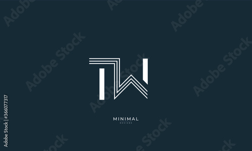 Alphabet letter icon logo TW