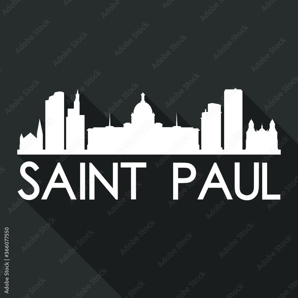 Saint Paul Flat Icon Skyline Silhouette Design City Vector Art Famous Buildings.