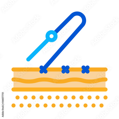 stitching of surgical incision icon vector. stitching of surgical incision sign. color symbol illustration