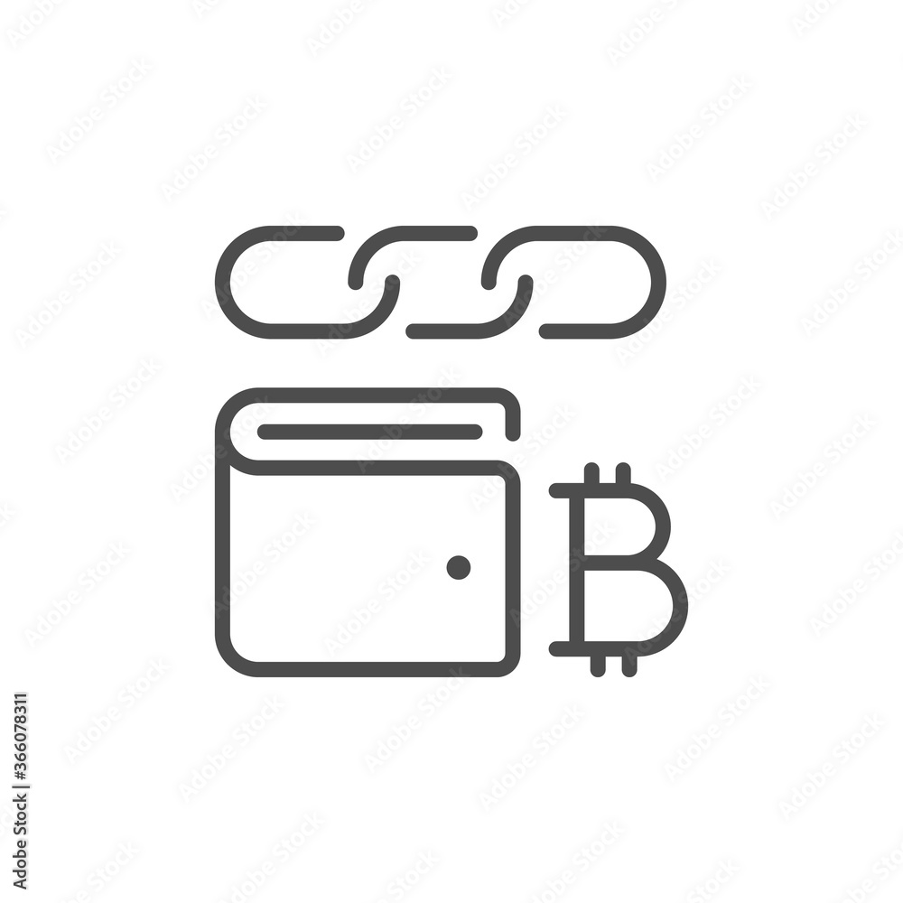 Cryptocurrency wallet line outline icon Cryptocurrency wallet line outline icon