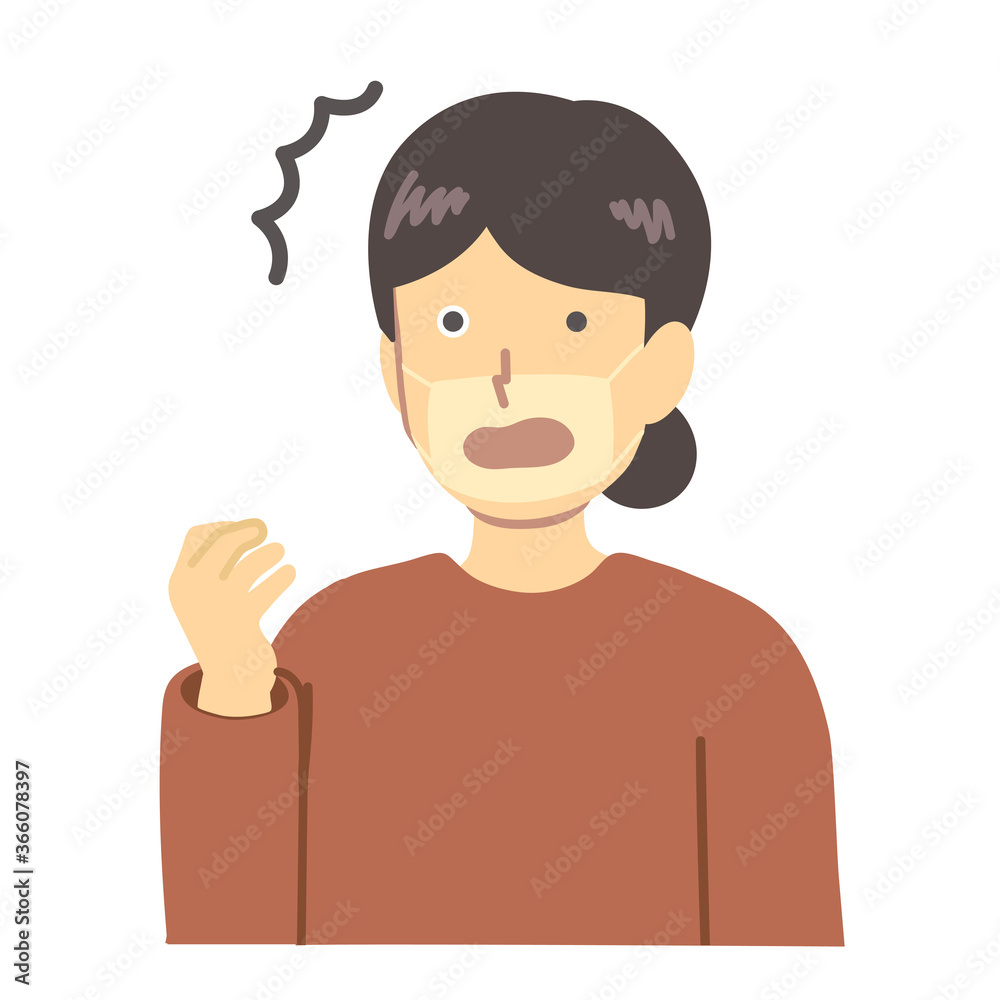 Illustration of a woman burning a mask Illustration of a woman burning a mask
