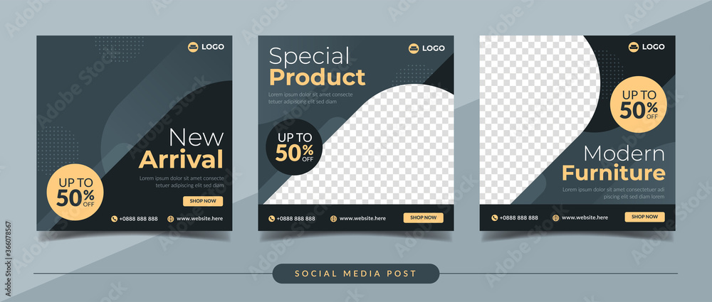 Furniture sale and home decor banner for flyer and social media post template
