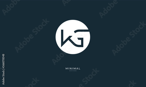Alphabet letter icon logo WG