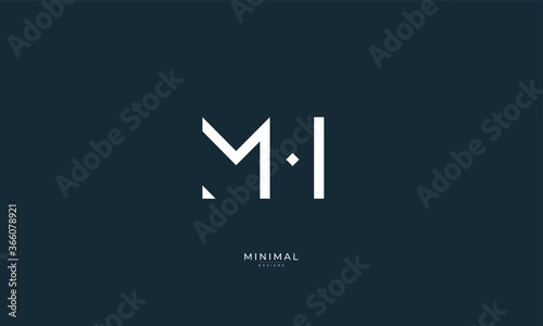 Alphabet letter icon logo MH