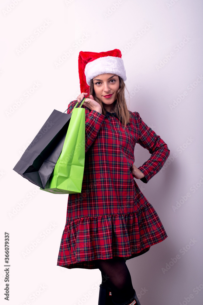 New Year shopping girl New Year shopping girl