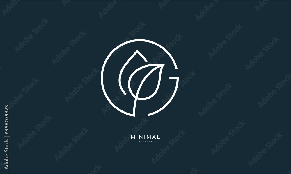 Alphabet letter icon logo G leaf logo Stock Vector | Adobe Stock