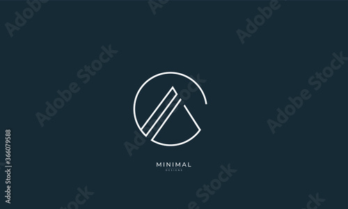 Alphabet letter icon logo GA or AG