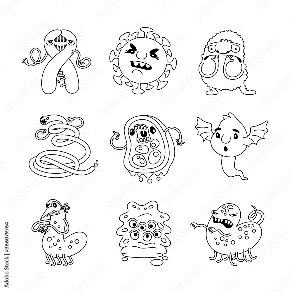 Viruses and Bacteria Linear Characters Set Viruses and Bacteria Linear Characters Set