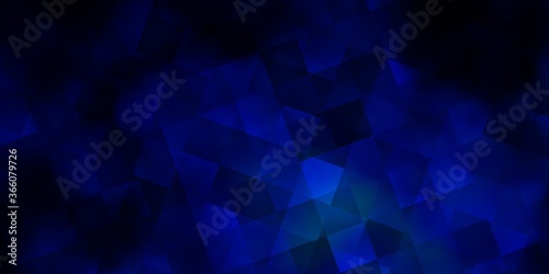 Dark BLUE vector texture with poly style with cubes.