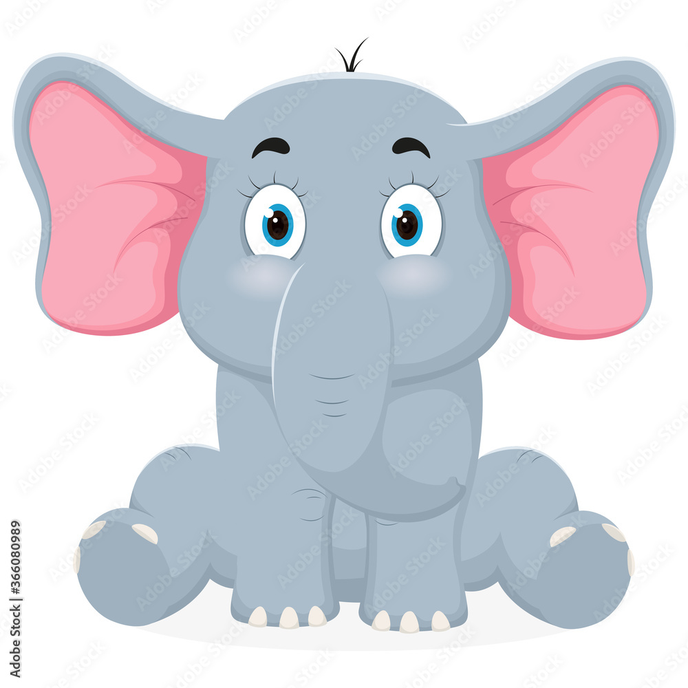 Elephant cartoon isolated on white background Elephant cartoon isolated on white background
