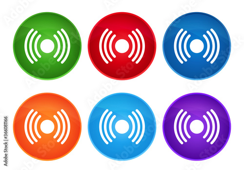 Network signal icon super round button set glass design