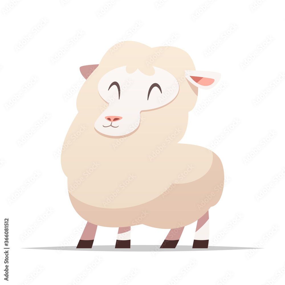 Cartoon sheep vector isolated illustration Cartoon sheep vector isolated illustration
