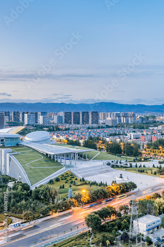 The architectural scenery of the Inner Mongolia Museum in Hohhot, Inner Mongolia, China