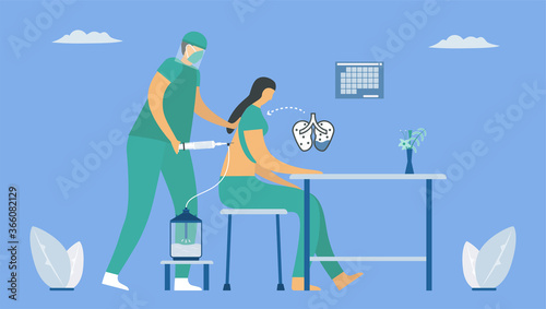Pleural effusion is collection of excess fluid between layers of pleura outside lungs. Pulmonology vector illustration about restrictive lung disease.