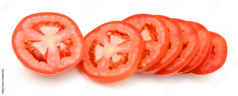 Fresh slice tomato on white background Fresh slice tomato on white background