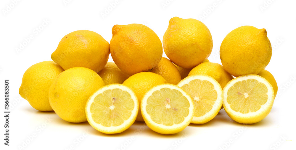Group of fresh lemons on white background Group of fresh lemons on white background