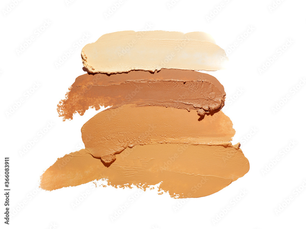 Make up thick foundation concealer smudge texture white isolated background Make up thick foundation concealer smudge texture white isolated background