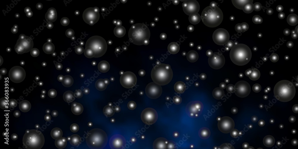 Fototapeta premium Dark BLUE vector template with neon stars. Colorful illustration in abstract style with gradient stars. Best design for your ad, poster, banner.