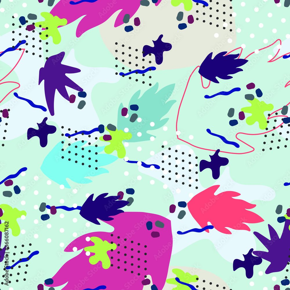 Seamless pattern with abstract elements