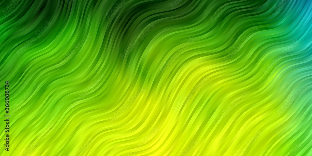 Light Green vector background with wry lines. Colorful illustration, which consists of curves. Template for cellphones.