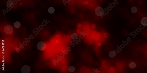 Dark Red vector template with circles. Abstract colorful disks on simple gradient background. Design for posters, banners.