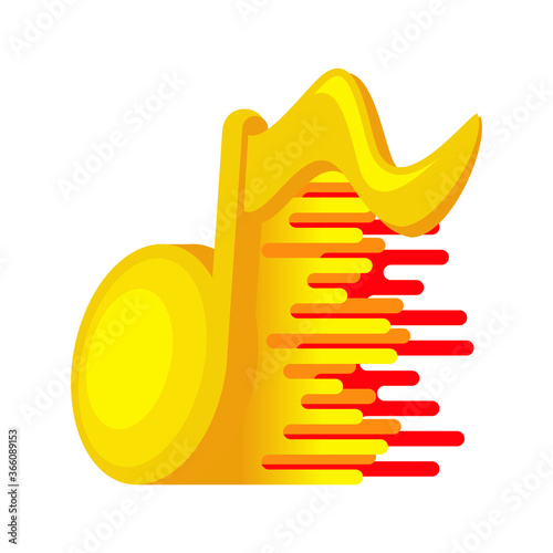 Music note and sound wave logo vector, simple, and trendy design for music education school, or course
