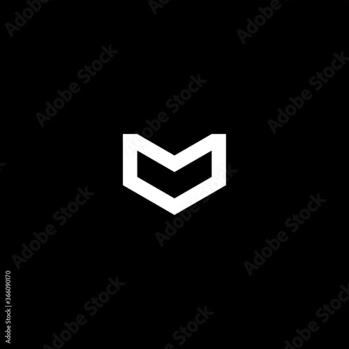 Letter MV Initial Logo Design Vector Template Illustration