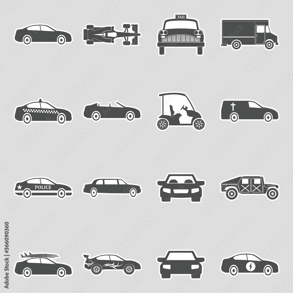 Fototapeta Car Icons. Sticker Design. Vector Illustration.