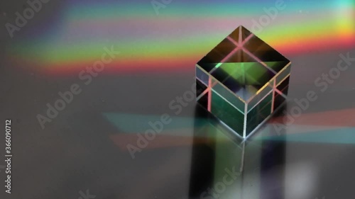 Color square crystal with rainbow