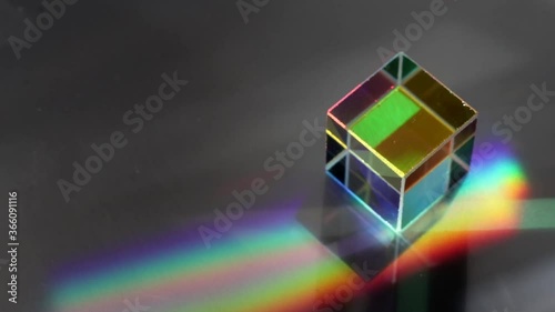 Color square crystal with rainbow