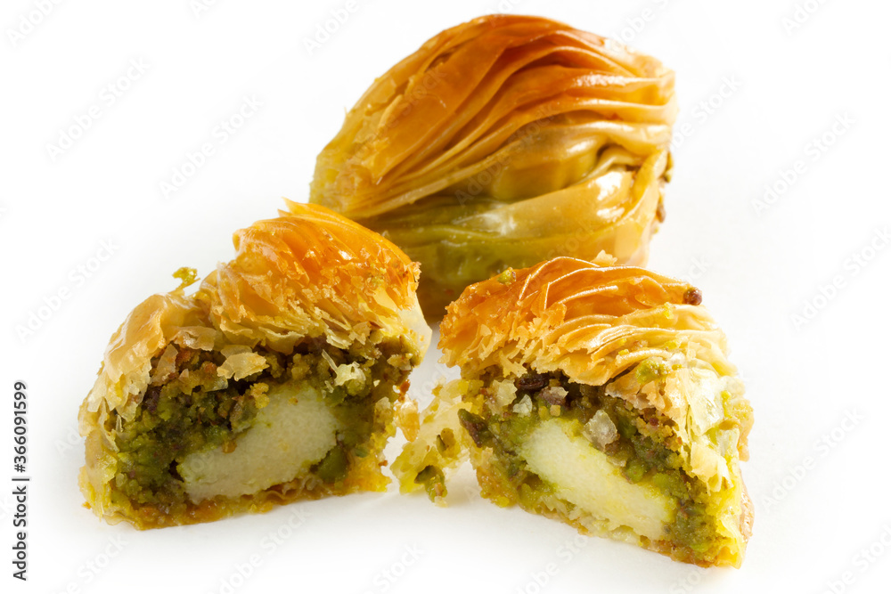 Turkish dessert baklava with pistachio