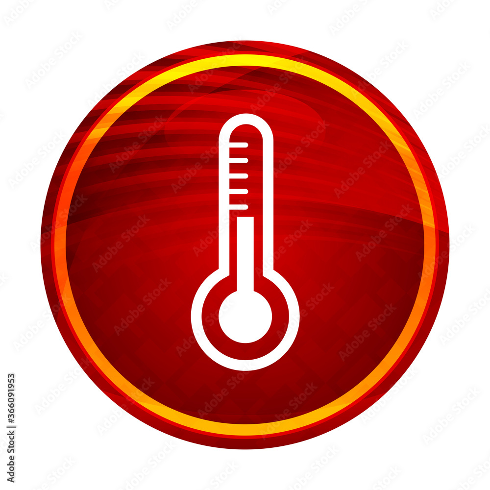 Thermometer icon creative red round button illustration design Thermometer icon creative red round button illustration design
