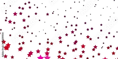 Light Pink vector background with colorful stars. Colorful illustration in abstract style with gradient stars. Pattern for new year ad  booklets.