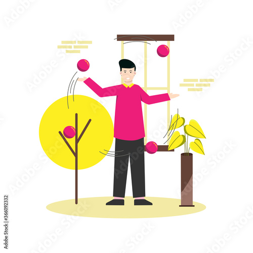 Flat vector illustration of comedy shows that make people laugh and happy for landing page, ui, mobile app and website