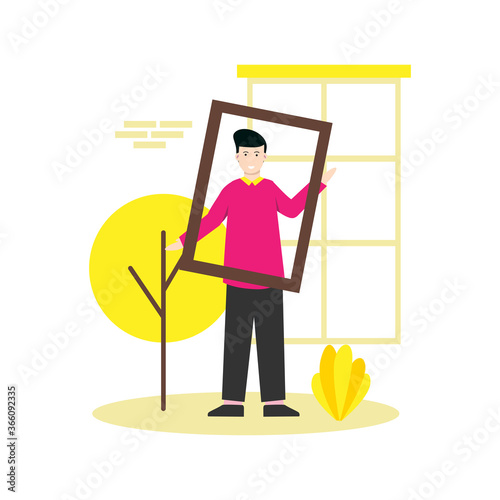 Flat vector illustration of comedy shows that make people laugh and happy for landing page, ui, mobile app and website