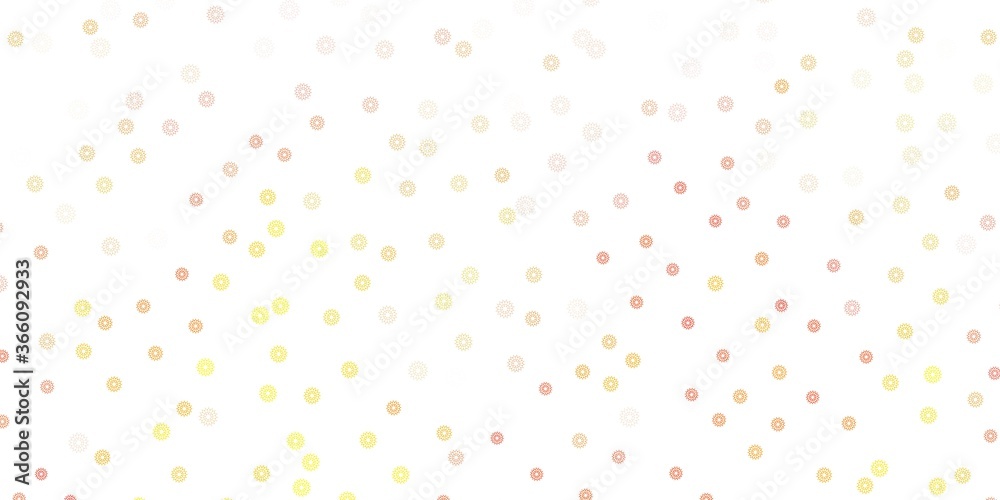 Light orange vector natural backdrop with flowers.
