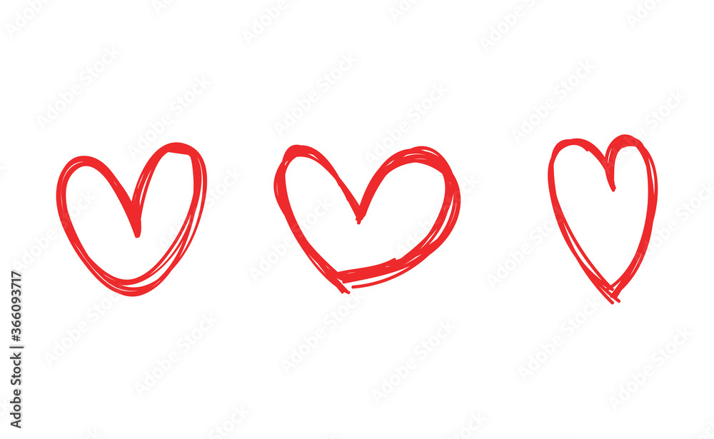 Heart doodles collection. Hand drawn hearts. Vector illustration set. Heart doodles collection. Hand drawn hearts. Vector illustration set.