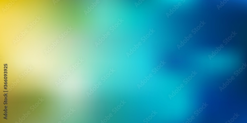 Light blue, yellow vector gradient blur template. Light blue, yellow vector gradient blur template.