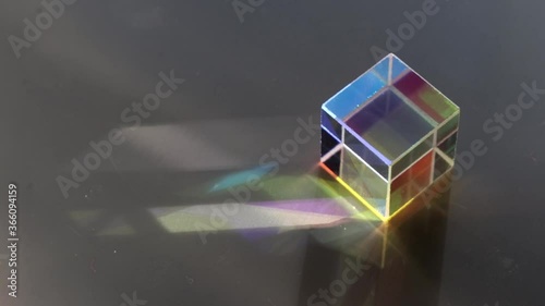 Color square crystal with rainbow