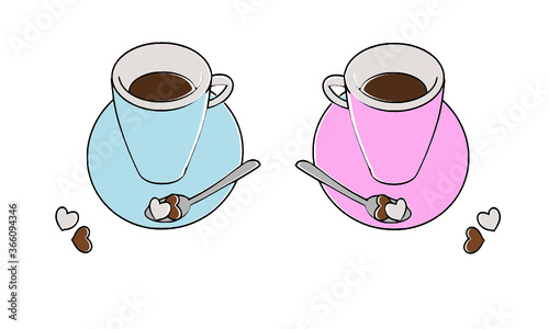 ペアのコーヒーカップ
