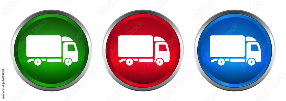 Truck icon supreme round button set design illustration Truck icon supreme round button set design illustration