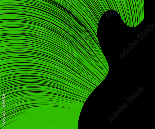 Abstract Green Guitar