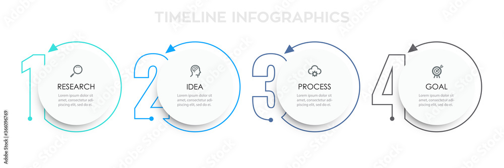 Business Infographic template. Thin line design with icons and 4 options or steps. Business Infographic template. Thin line design with icons and 4 options or steps.