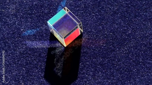 Color square crystal with rainbow