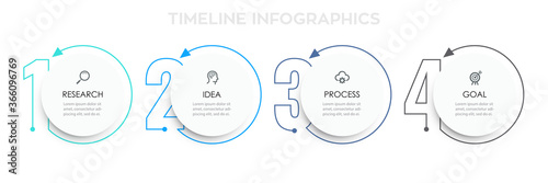 Business Infographic template. Thin line design with icons and 4 options or steps.