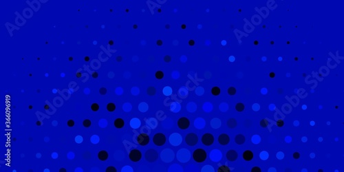 Dark BLUE vector texture with disks. Abstract decorative design in gradient style with bubbles. Design for posters, banners.