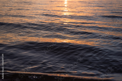 sunset sea in dark colours 