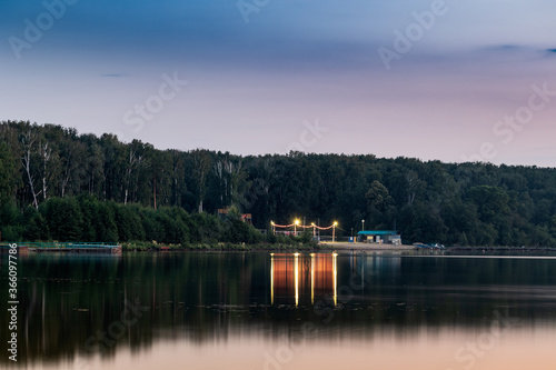 Evening view from the shore of Lake Uvilda.