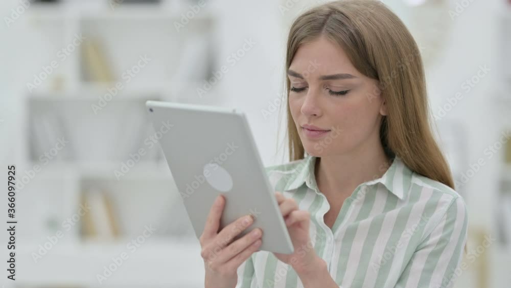 Portrait of Attractive Young Woman using Digital Tablet Portrait of Attractive Young Woman using Digital Tablet