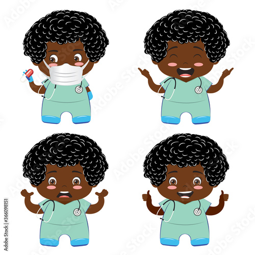 Male medical staff in scrubs